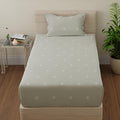 Huesland By Ahmedabad Cotton 144 Tc Cotton Elastic Fitted Bedsheet For Single Bed With 1 Pillow Cover | 36 X 78 Inches