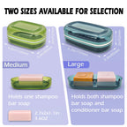 AIDIMMING Shampoo & Conditioner Bar Holder, Large Clear Soap Case, Blue-max, Model LSC-P-LB