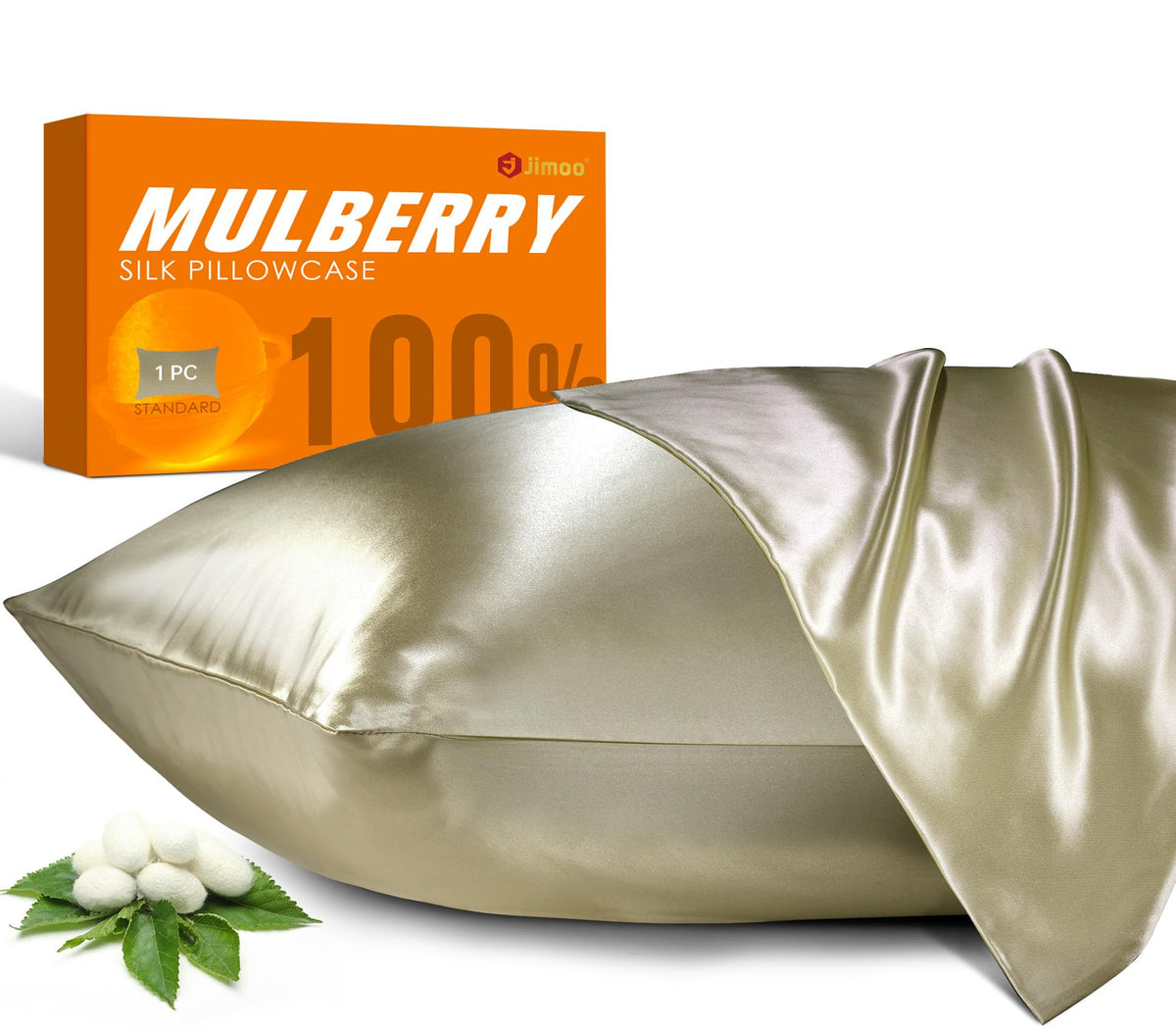 100% Mulberry Silk Pillowcase For Hair And Skin, 22 Momme Natural Silk Pillow Case With Zipper, Both Sided Pure Silk Pillow Cove