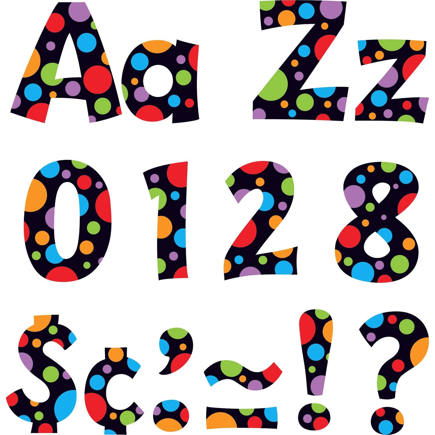 Trend Enterprises, Inc. Neon Dots 4'' Playful Combo Ready Letters', Assorted (T-79754)