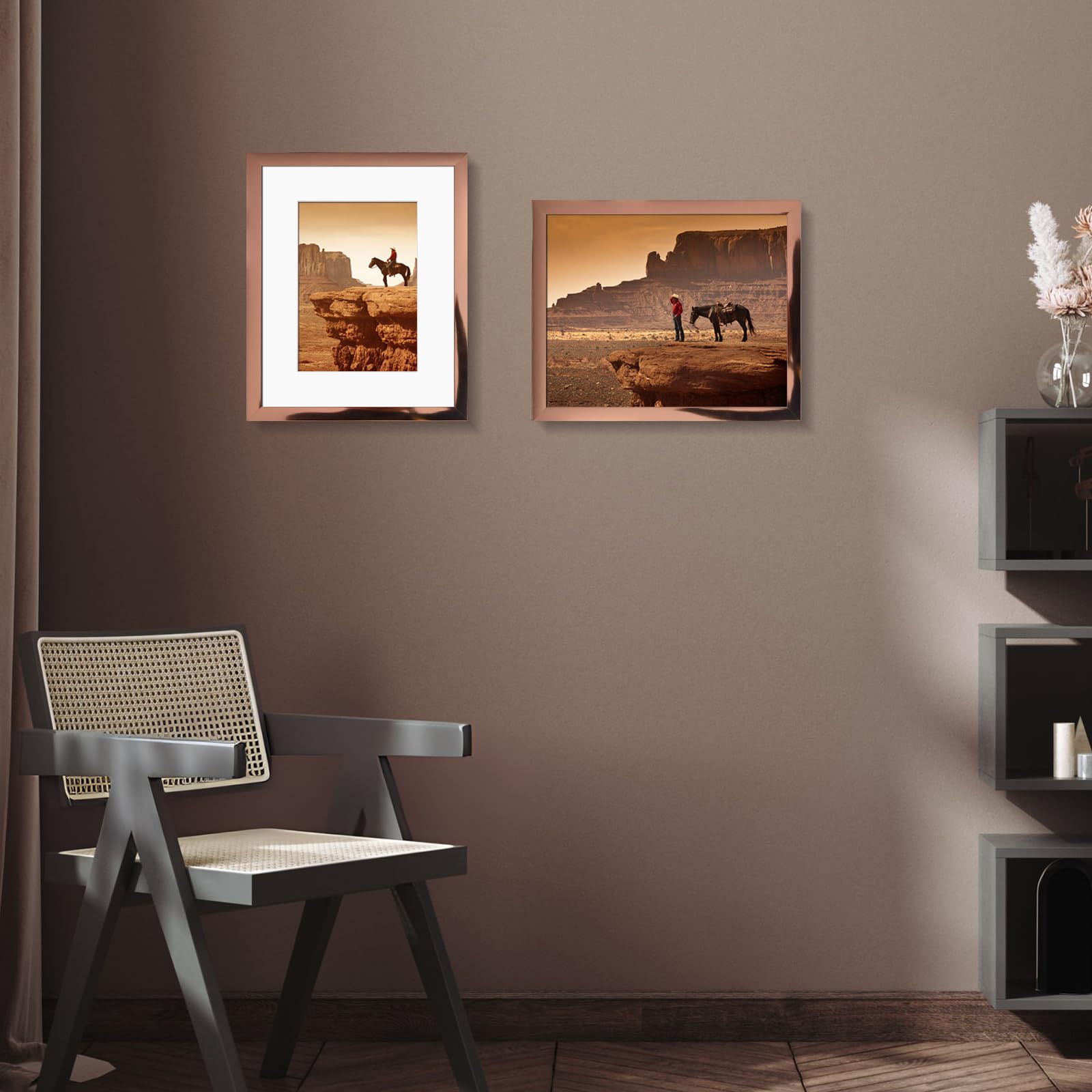 Bsrhome 8X10 Picture Frame 2 Pack, Made Of High Definition Plexiglass For 8 X 10 Rose Gold Frames,Display Pictures 5X7 With Mat,