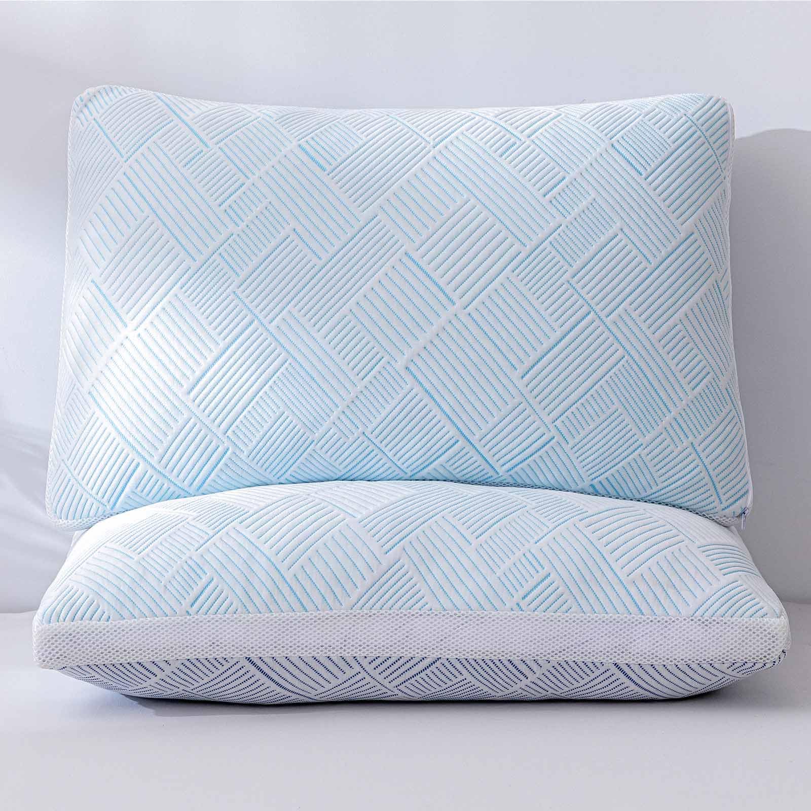 Alkyonos Shredded Memory Foam Cooling Soft Bamboo Viscose Pillows King Set Of 2, Adjustable Hypoallergenic Hotel Quality Pillows
