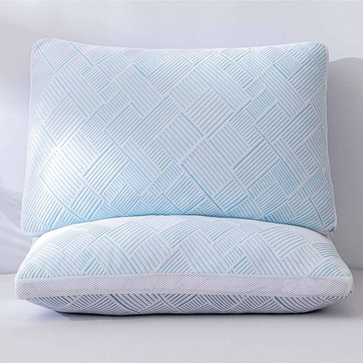 Alkyonos Shredded Memory Foam Cooling Soft Bamboo Viscose Pillows Queen Size Set Of 2, Adjustable Hypoallergenic Hotel Quality P