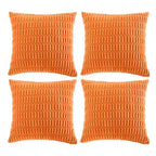 Fancy Homi 4 Packs Orange Fall Decorative Throw Pillow Covers 18x18 Inch for Couch Living Room Bed Sofa, Halloween Pumpkin Autum