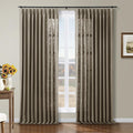 Twopages Dim Grey Linen Pinch Pleat Drape For Dining Room, Room Darkening Light Filtering Double Layer Lined Curtain Window Trea