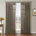 Twopages Dim Grey Linen Pinch Pleat Drape For Dining Room, Room Darkening Light Filtering Double Layer Lined Curtain Window Trea