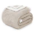Beautex Sherpa Beige Cream Fleece Throw Blankets, Soft Fluffy Flannel Plush Blanket And Throw, Fuzzy Cozy Cuddle Blankets For Co