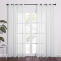 Nicetown Sheer Curtains 84 Inches Long - Ring Top Solid Voile Window Draperies Elegant Panels For Guste Room (Light Gray, 2 Pane