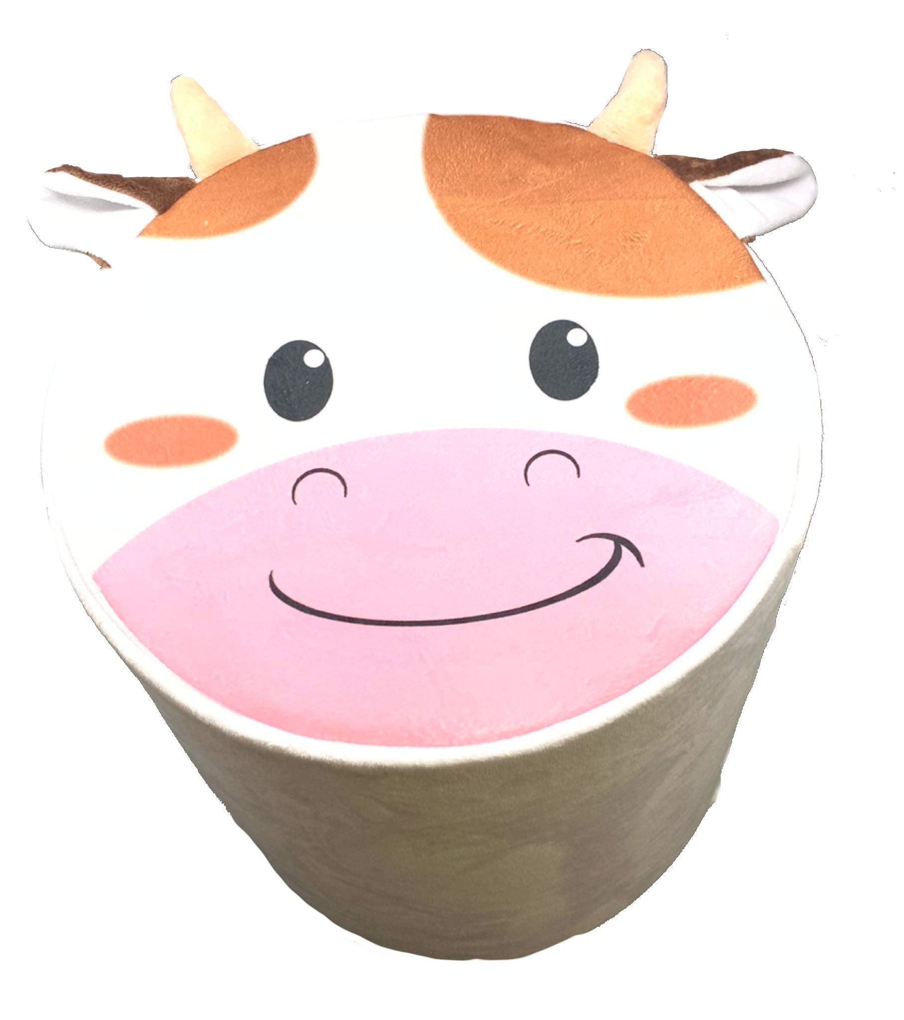 Storl Organizer Storage Stool For Toy And Cloth And Kids Stool (Cow, 12Wx13H)