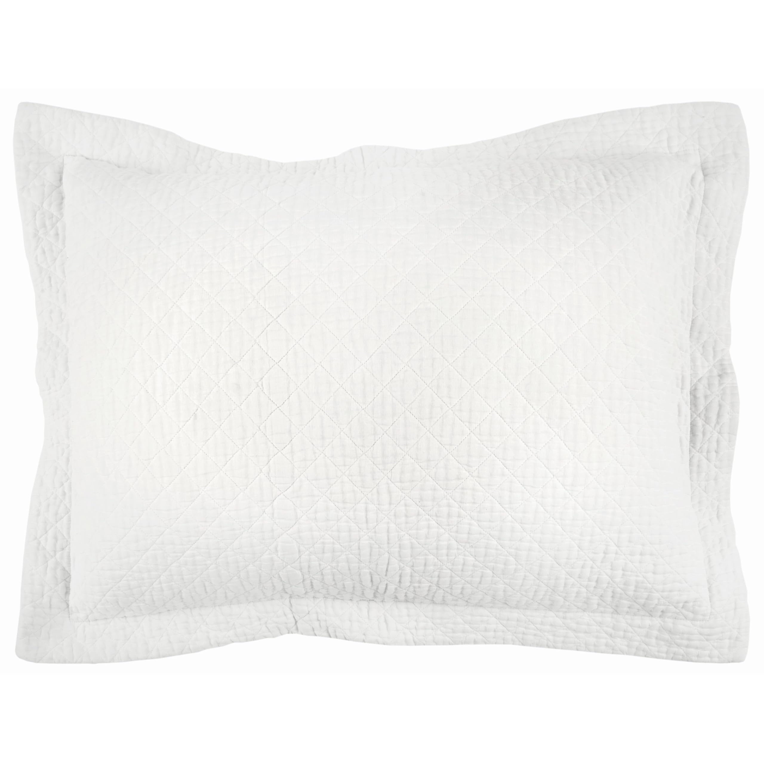 Rizzy Home | BQ4517 | Cotton King Sham | 20&quot;x36&quot; White/Neutral/ Solid