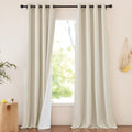 NICETOWN Thick Linen 100% Blackout Bedroom Curtains 108 inches Long, Bronze Grommet 2 Layers with White Liner Window Treatments 