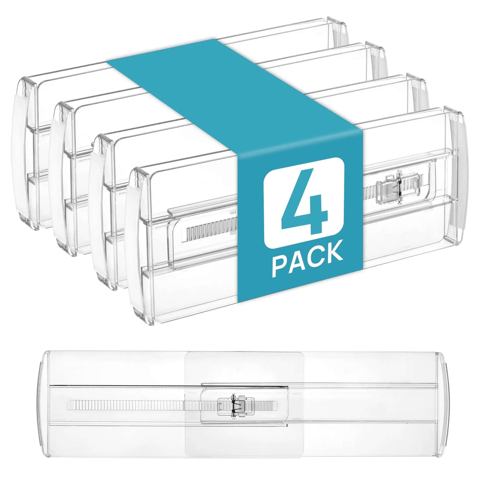 Adjustable Kitchen Drawer Organizers: Clear Plastic Dividers For Utensils, Cutlery, Flatware, & Clothes  Maximize Drawer Space &