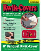 Collegiate Kwik-Covers Rectangle Plastic Table Covers, Bundle Of 2 (University Of Louisville, 8')