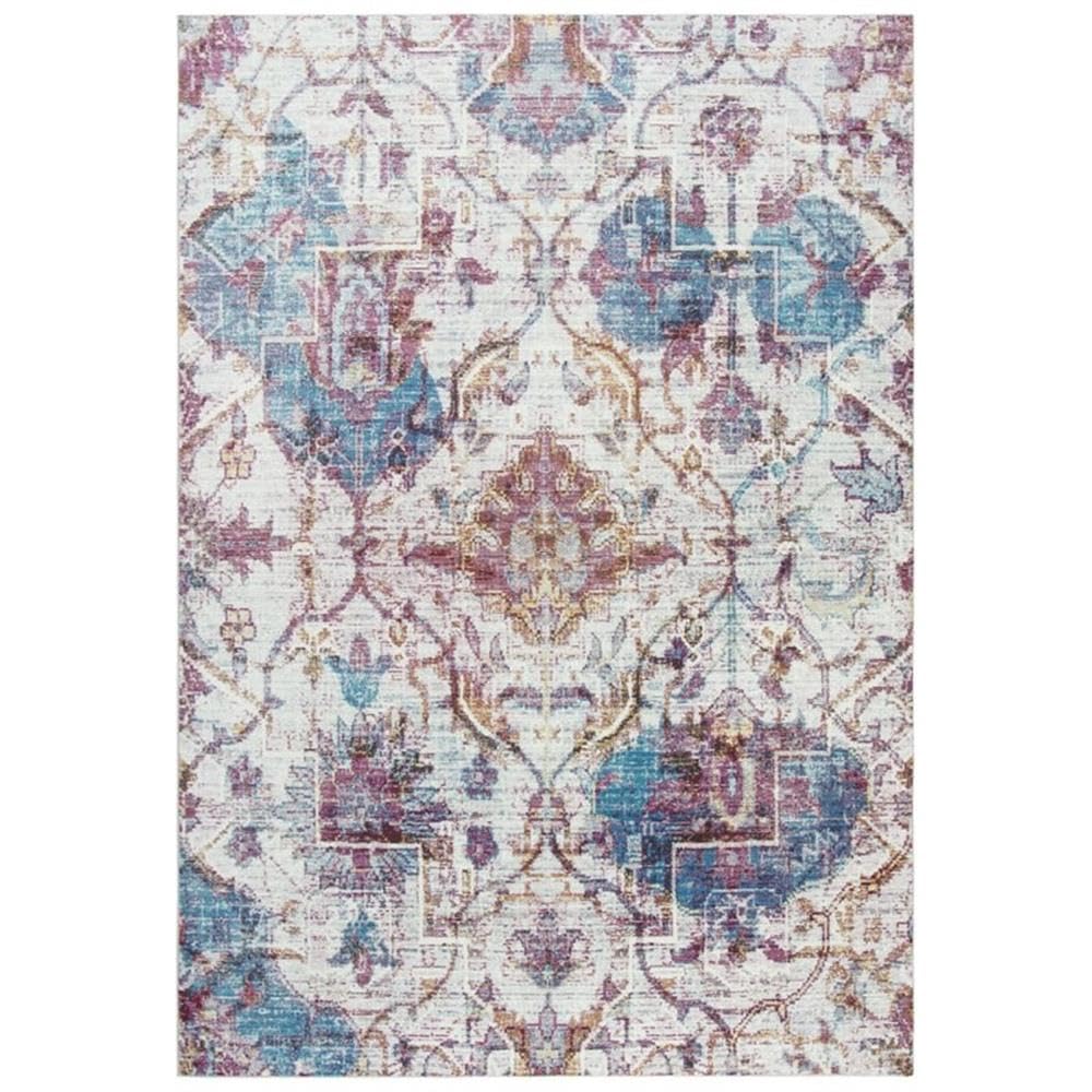 Alora Decor Morocco 7'6&quot; X 9'5&quot; Vine/Diamond Cream/Blue/Rust/Gold Area Rug