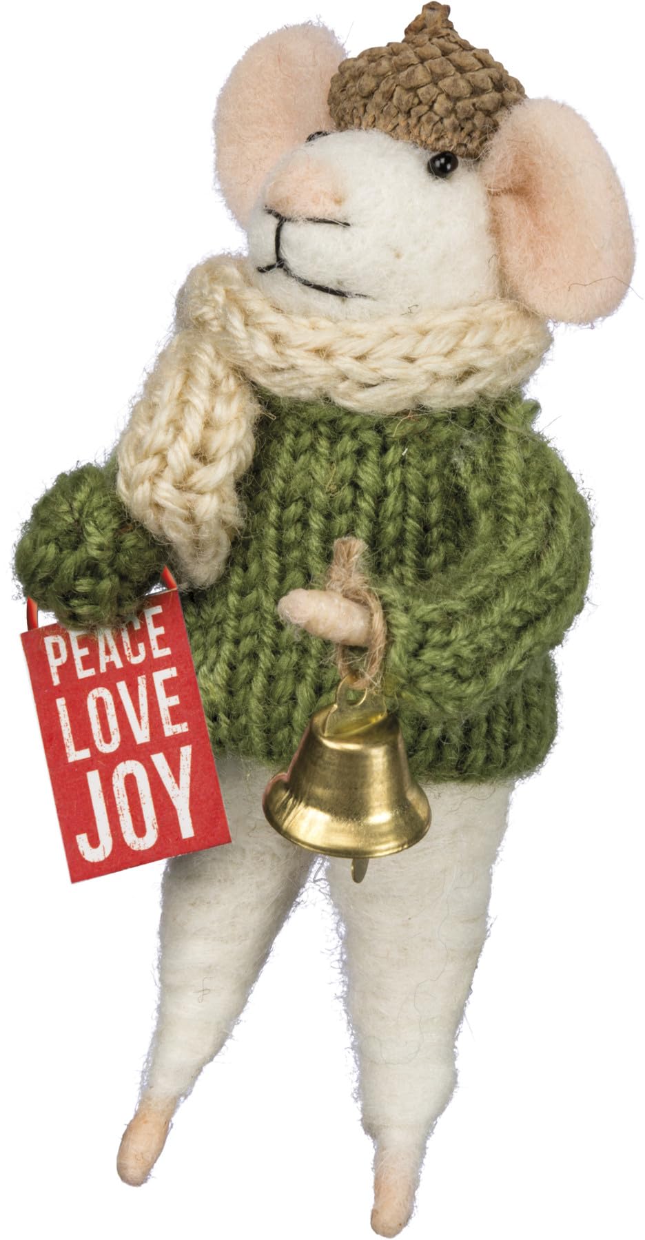 Mouse - Box Sign Peace Love Joy Ornament Shelf Decor 4.75 Primitives by Kathy