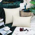 Brawarm Faux Leather Pillow Covers 16 X 16 Inches, Ivory White Leather Pillow Covers Pack Of 2, Crocodile Leather Decorative Thr