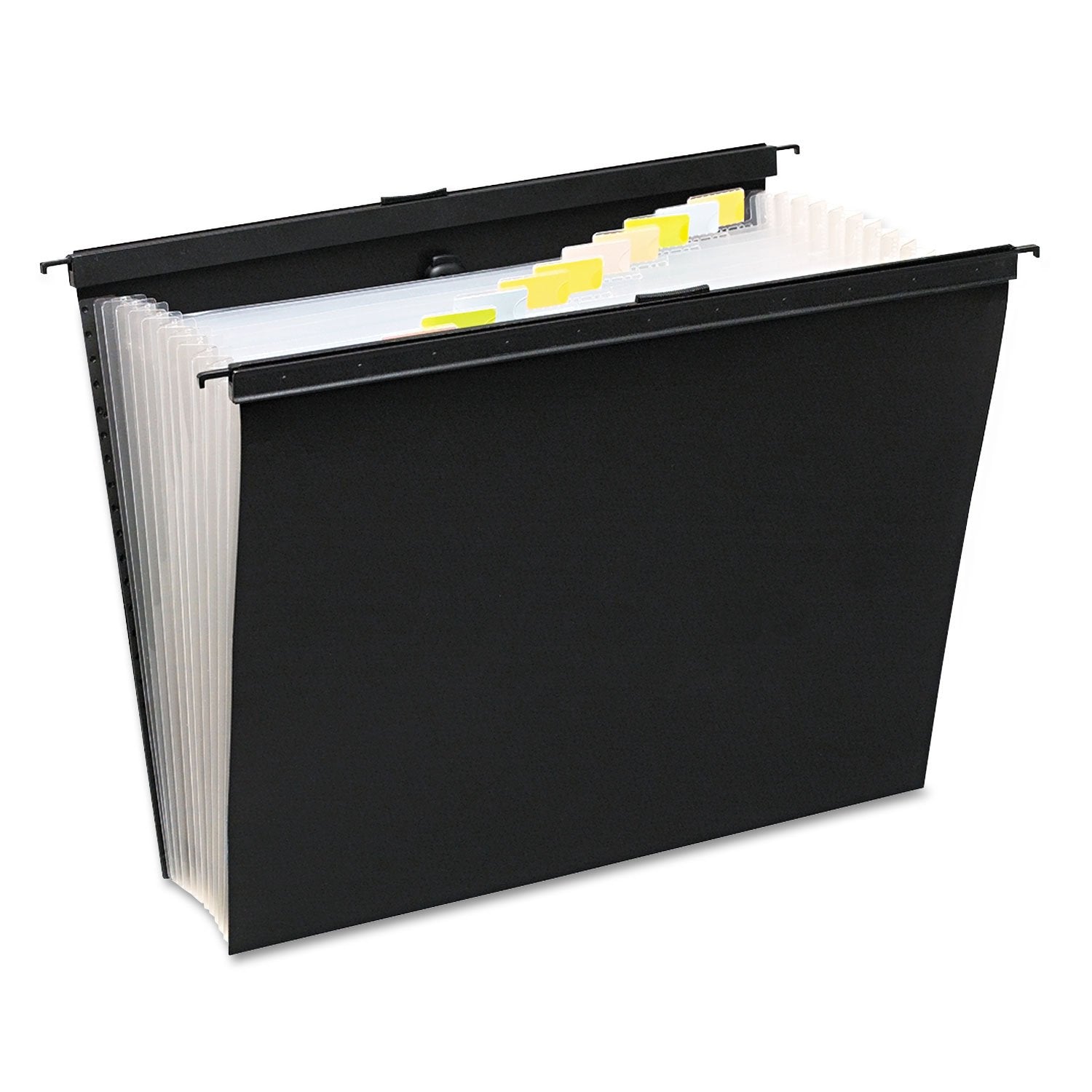 Wilson Jones 68205 Slide-Bar Expanding Pocket File, 13 Pockets, Poly, Letter, Black