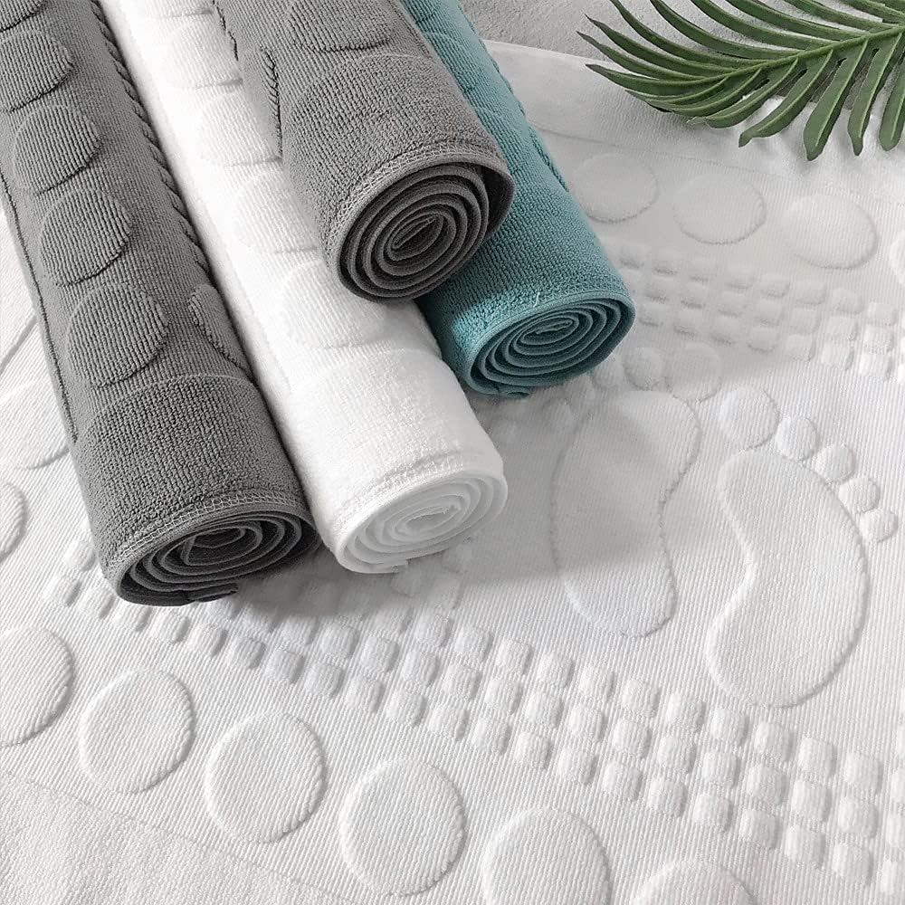 Bath Mats [Not A Bathroom Rug] Cotton Banded Machine Washable Shower Bathroom Floor Towel Terry Towelling Tub Shower Bathroom Ma