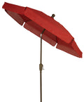 FiberBuilt Umbrellas Garden Umbrella with Push-Button Tilt, 7.5 Foot Red Canopy and Champagne Bronze Pole