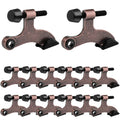 Obtanim 12 Pack Hinge Pin Door Stopper Heavy Duty Metal Adjustable Door Stops With Rubber Bumper Tips (Brown)