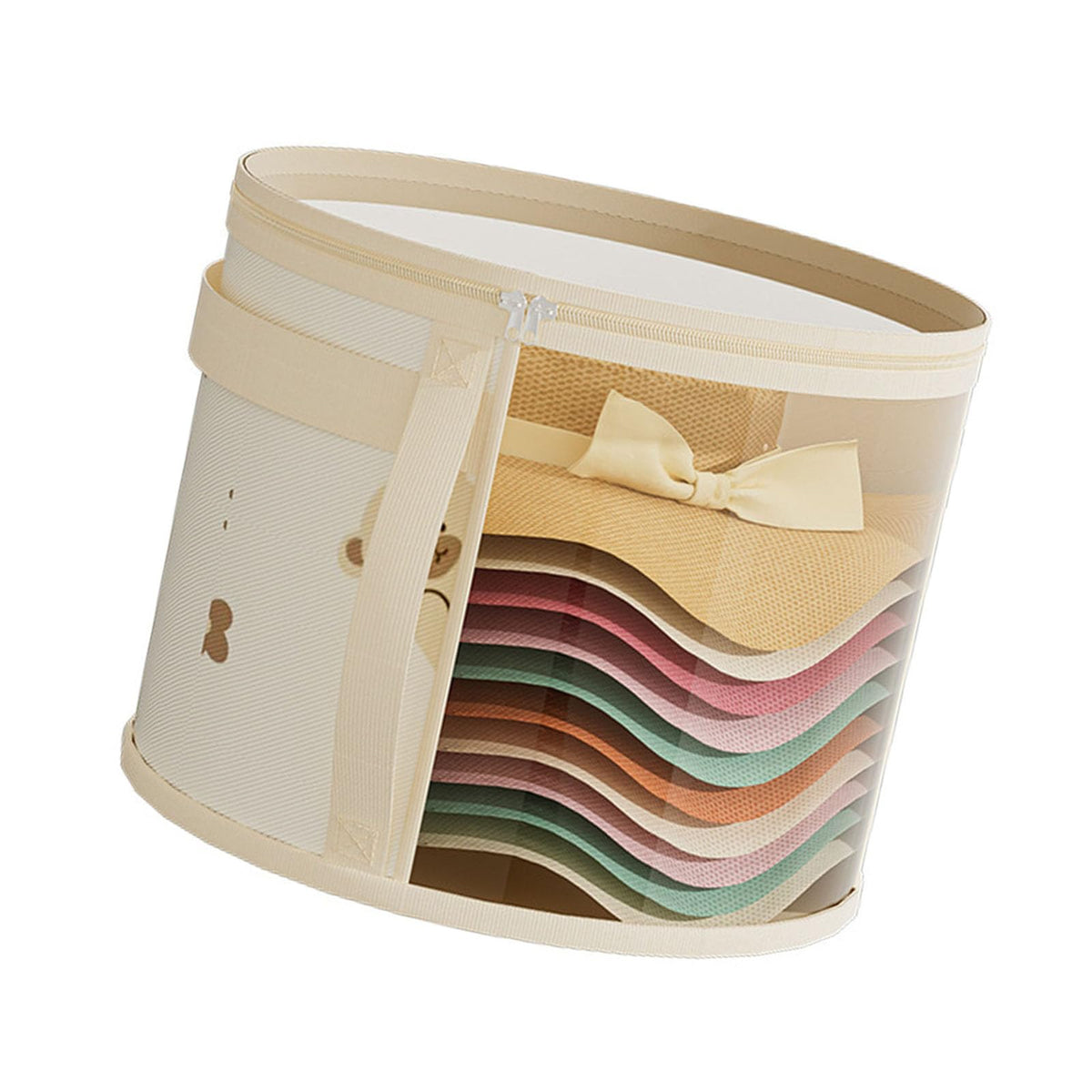 PILULY Oversized Hat Organizers Storage Box Foldable with Handles for Baseball Caps Wide Travel Home Closet Organization