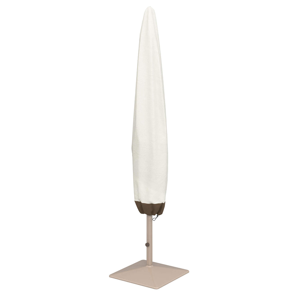 Amazon Basics Outdoor Patio Umbrella Cover, Beige/White, 7' X 23' X 76'