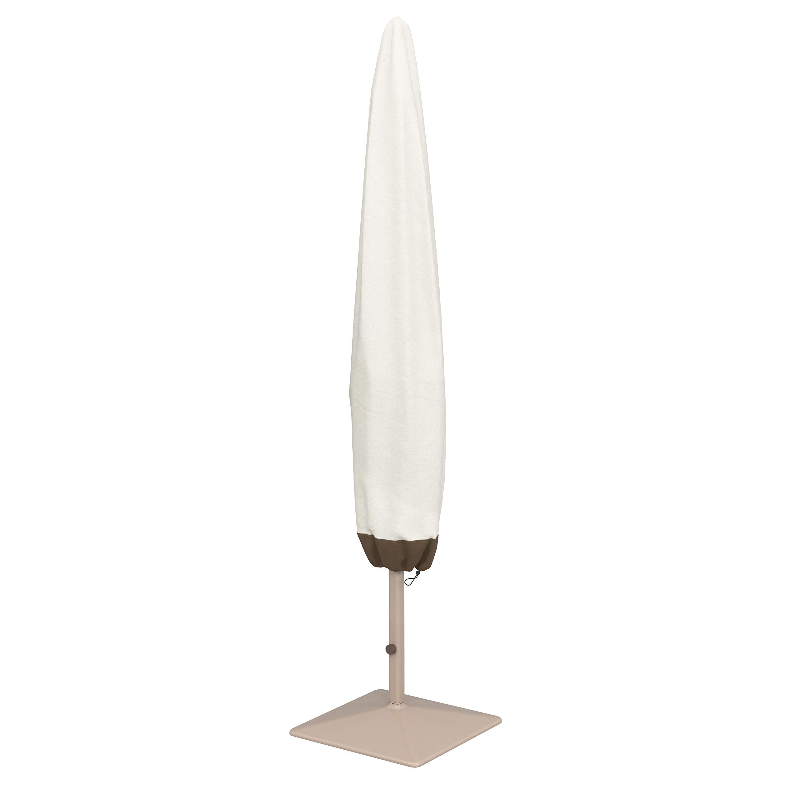Amazon Basics Outdoor Patio Umbrella Cover, Beige/White, 7' X 23' X 76'