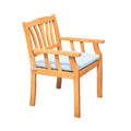 VIFAH V1962 Kapalua Honey Nautical Outdoor Eucalyptus Wooden Dining Chair