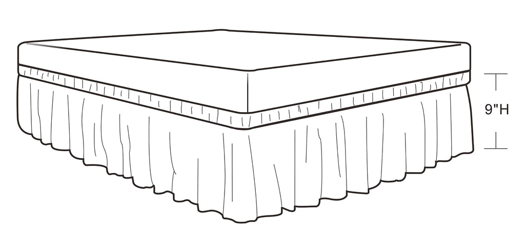 Biscaynebay Wrap Around Bed Skirts For Full & Full Xl Beds Extra Short Drop Of 9', White Elastic Dust Ruffles Easy Fit Wrinkle
