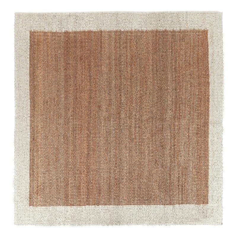 Kosas Home Frame 96 x 96 Jute Fabric Area Rug in Natural/Ivory