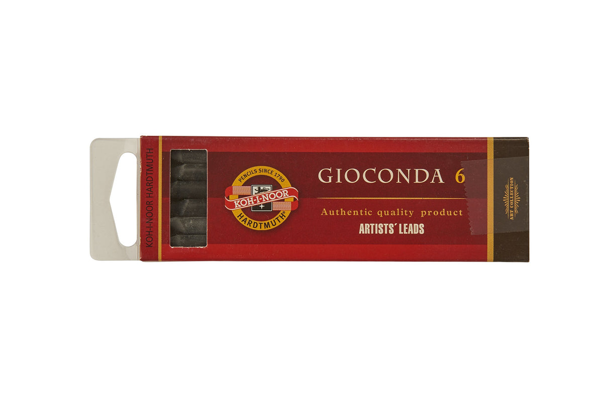 Koh-I-Noor Gioconda Artists' Leads For Lead Holders, Negro, 5.6Mm X 80Mm, Box Of 6 (Fa5353Neg)