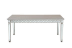Acme Varian Rectangular Dining Table in Mirrored and Antique Platinum