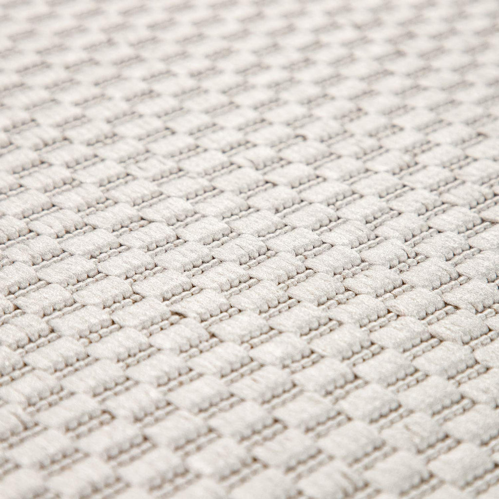 Solid Outdoor Rug For Patio Or Balcony Weatherproof In Mottled Cream, Size: 3'11' Round