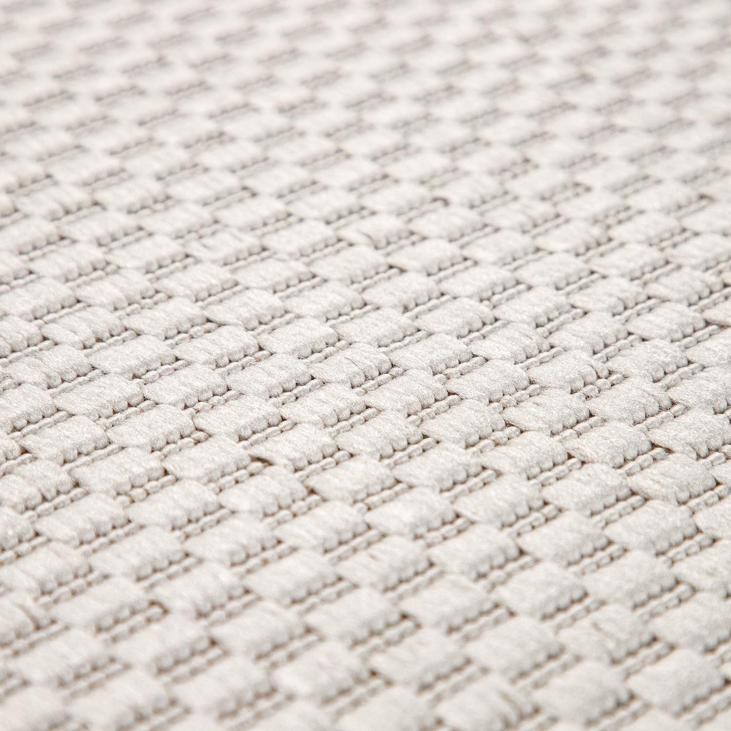 Solid Outdoor Rug For Patio Or Balcony Weatherproof In Mottled Cream, Size: 3'11' Round