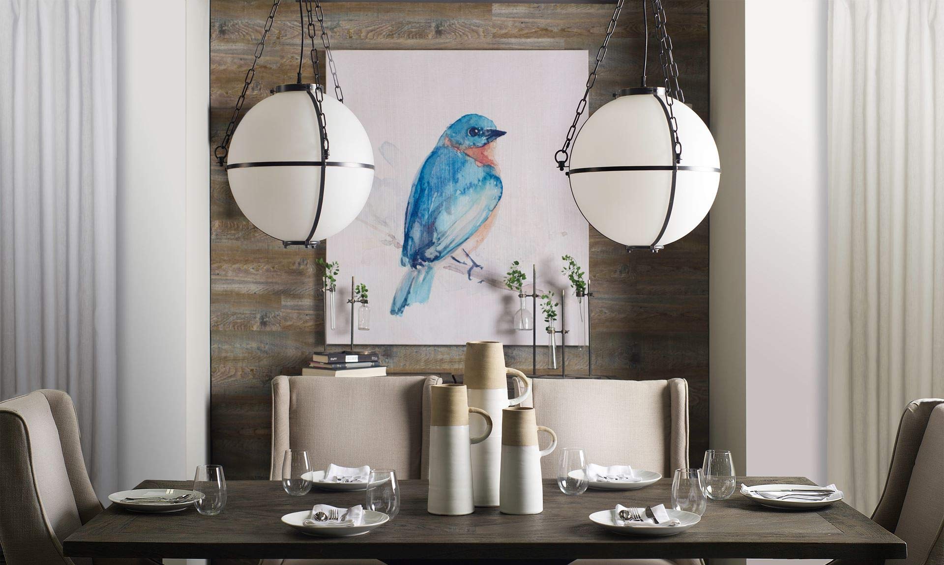 HomeRoots 79x39 Rectangular Brown Solid Wood Top with Black Metal Base Dining Table