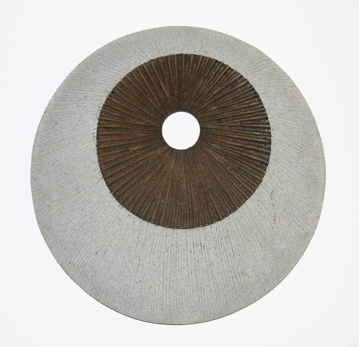 14' X 2.2' Brown & Gray Round Double Layer Ribbed Wall Decor