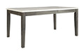 HomeRoots Marble, Wood 64" X 38" X 30" Marble and Gray Oak Dining Table
