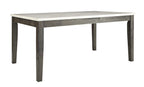 HomeRoots Marble, Wood 64" X 38" X 30" Marble and Gray Oak Dining Table