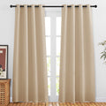 Nicetown Room Darkening Beige Curtains For Doorway 80' L, Grommet Light Blocking Window Treatments Blackout Privacy Drapes For