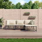 vidaXL 5-Piece Patio Lounge Set – Anthracite Poly Rattan Outdoor Furniture Set, Includes Cushions and Coffee Table, Durable and Weather-Resistant