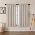 Lecloud Bessie Khaki Curtains 54 Inch Length 2 Panels Set, Light Filtering Curtains Faux Linen Textured Drapes for Bedroom Livin