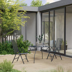 vidaXL 3-Piece Patio Dining Set, Stylish Mesh Designed Outdoor Furniture, Anthracite Steel Table & Stackable Chairs, Weather Resistant, Versatile Indoor & Outdoor Use