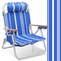 Sekey Aluminum Beach Chair for Adults with 5-Position Classic Lay Flat, Lightweight Folding Backpack Beach Chair with 2 Cooler B