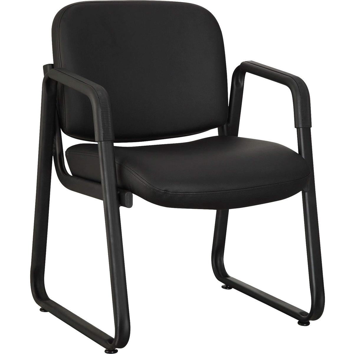 Lorell Leather Guest Chair, Black