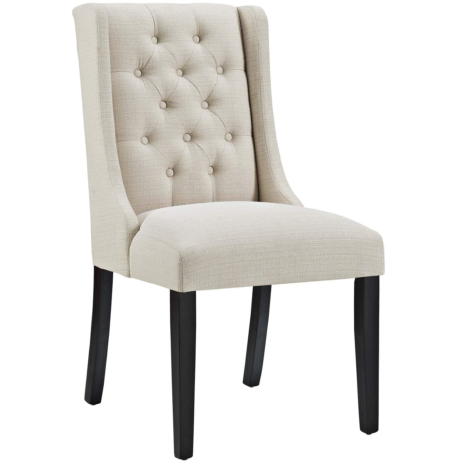 Modway Baronet Modern Tufted Upholstered Fabric Parsons Two Kitchen And Dining Room Chairs In Beige