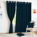 Story@Home 100% True Blackout Semi Long Door Curtains 8 Feet Set Of 3 | Solid Design | Room Darkening Curtain | Thermal Insulate
