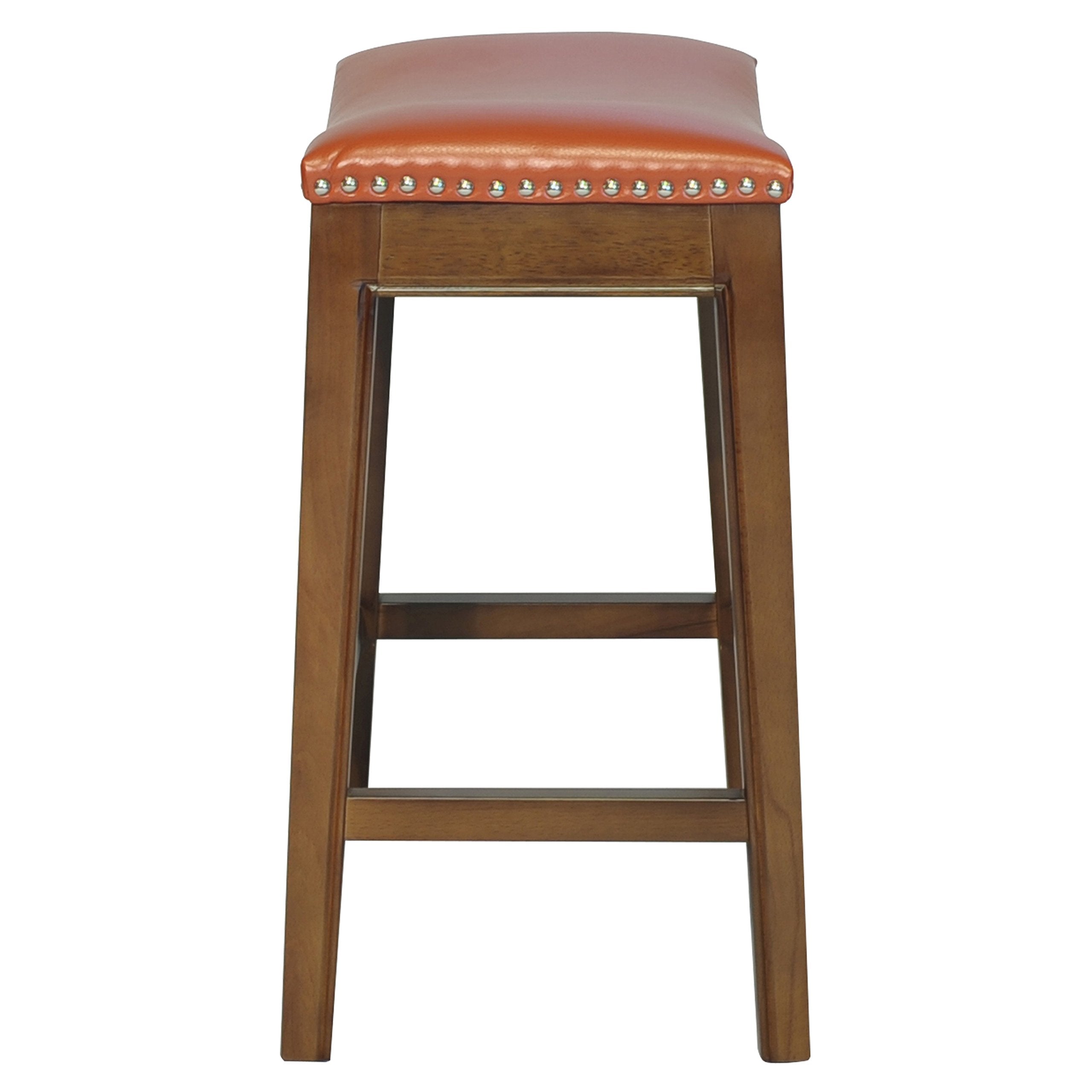 New Pacific Direct Elmo Bonded Leather Counter Stool, Pumpkin