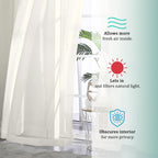 Ovzme Sheer Ivory Curtains 108' Inch Length 2 Panels Set, Light Filtering Soft Rod Pocket Voile Drapes For Living Room/Bedroom,