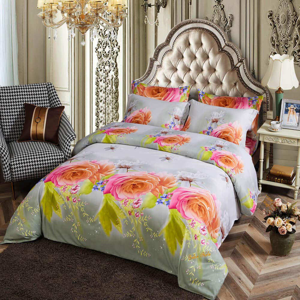 Dolce Mela Dm723K King Size Duvet Cover Set, Multi Color