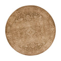 HomeRoots Polypropylene 8' Beige Machine Woven Distressed Floral Traditional Round Indoor Area Rug